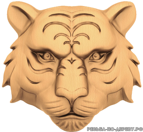 Голова тигра #2 из дерева